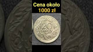 1000 zł za monetę 20 groszy 1923 destrukt przesunięty stempel 20groszy 1923 stempel nakład cena [upl. by Mansoor]