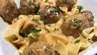 The Ultimate Swedish Meatballs Served With Egg Noodles [upl. by Ahsatal]