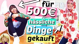 mit 500€ die hässlichsten Dinge amp Outfits kaufen 🤢 ViktoriaSarina [upl. by Jorgan]