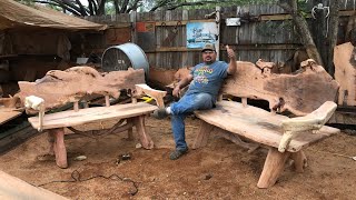 2 Rustic Disfigured Mesquite Chairs [upl. by Averir877]