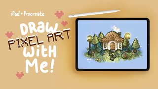 pixel art timelapse 🌷 ‘cosy cottage’ ipad  procreate  relaxing video 💕 [upl. by Tikna]