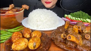 ASMR EATING SPICY MUTTON CURRYLAL LAL MURGHIR JHOLEGG CURRY FOOD VIDEOS [upl. by Adrianna385]