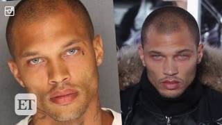 Hot Mugshot Guy Jeremy Meeks Makes Runway Debut During NYFW [upl. by Aivatan]