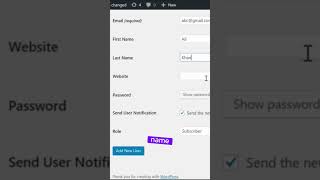 Adding new users in wordpress shorts wordpress [upl. by Gelya]