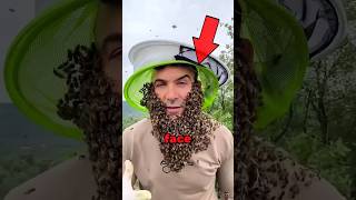 If you bees swarms on your face then do not panic 😨 shorts viral [upl. by Kirshbaum]