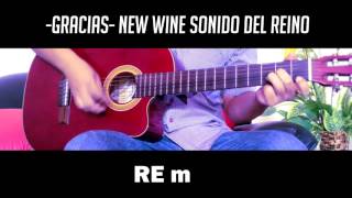 TUTORIAL GRACIAS DE NEW WINE EN GUITARRA COMO TOCAR [upl. by Revlys873]