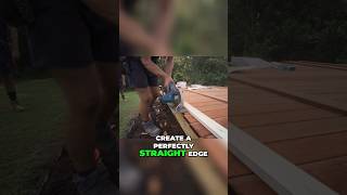 How To Trim Deck Boards And Install Fascia For A Ground Deck diy deckbuilding landscapedesign [upl. by Rachaba966]