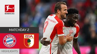 Two Goals by Kane Secure Win  FC Bayern  Augsburg 31  Highlights  Matchday 2 – Bundesliga [upl. by Corliss814]