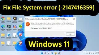 How to fix file system error in windows 11 10 8 and 7  Windows not open photos and calculator [upl. by Hayilaa847]