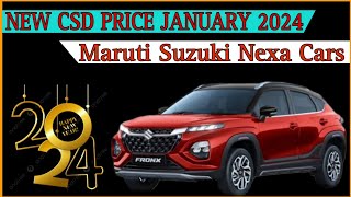 New CSD Price January 2024  Maruti Suzuki Nexa car csd price  Fronx Baleno CSD Price  CSD Cars [upl. by Elsa]