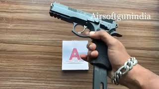 ASG CZ 75 SP01 SHADOW CO2 BLOWBACK STEEL BB PISTOL By Airsoft Gun India [upl. by Selwin773]