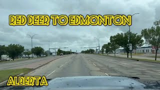 Scenic Drive from Red Deer to Edmonton  Alberta Canada [upl. by Buckie]