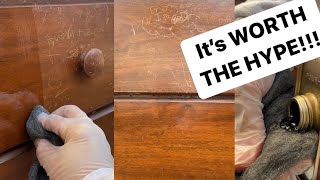 It’s WORTH THE HYPE how to refinish wood without sanding [upl. by Peppel]