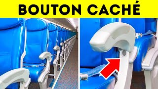 Un bouton secret sous ton siège d’avion  d’autres fonctionnalités cachées [upl. by Yrolam985]