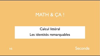 Calcul littéral les identités remarquables [upl. by Baal]