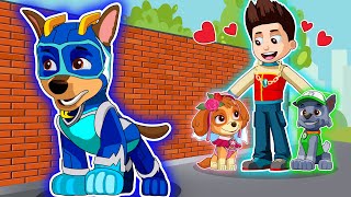 Paw Patrol The Mighty Movie  Chase Runs Away From Home  Sad Story But Happy Ending  Rainbow 3 [upl. by Mehcanem690]