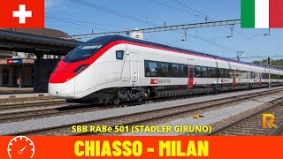 Cab Ride Chiasso  Como  Milan SwitzerlandItaly train drivers view in 4K [upl. by Atika]