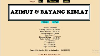 Azimut dan Bayang Kiblat JavaScript [upl. by Odicalp]