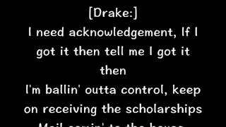 Drake  Scholarships Full Song Lyrics [upl. by Enylorac]