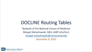 DOCLINE Routing Tables for Maine Librarians December 4 2023 [upl. by Nolava]