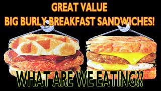 Great Value Big Burly Breakfast Sandwiches  WHAT ARE WE EATING  The Wolfe Pit [upl. by Rotciv]