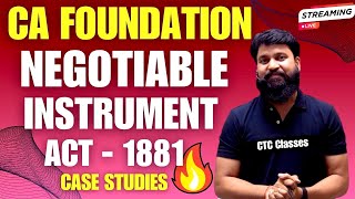 The Negotiable Instrument Act 1881 CA Foundation I CA Foundation June 2024 I Case Study ctcclasses [upl. by Durrett]