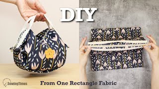 Cute Zipper Bag from One Rectangle Fabric🍒 The easiest sewing way for purse bag [upl. by Antonino955]