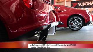 Alfa Romeo 4C Performance Exhaust by MADNESS  Lusso  Dual Side Exit Sound Clip [upl. by Aneeles]