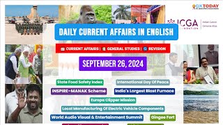 26 September 2024  Current Affairs in English by GKTODAY 🎯 [upl. by Eile]