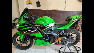 ganteng parah ninja fi old modif zx25r asli keren gaes [upl. by Ahseuqram531]