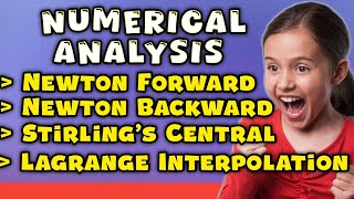 Numerical Interpolation Methods Newton ForwardBackward Lagrange Stirlings Central Differences [upl. by Thorr]