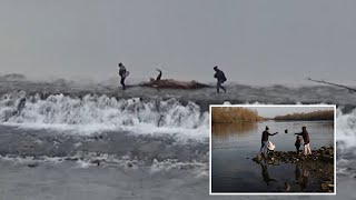 Migrants wade through Evros River from Turkey to get to Greece [upl. by Velick]