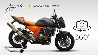 KAWASAKI Z750  Vista a 360 gradi  Moto Argento [upl. by Sedgewinn730]