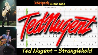 Stranglehold  Ted Nugent  Guitar  Bass TABS Lesson [upl. by Monetta827]