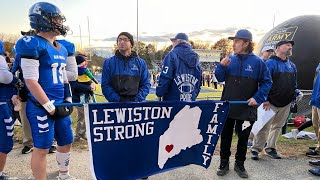 Pregame ceremony for Lewiston and Auburn rival football teams a light amid recent tragedy [upl. by Urdna]