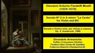 Giovanni Antonio Pandolfi Mealli 16241670  Sonata Nº 2 in A minor for Violin and BC [upl. by Itida]