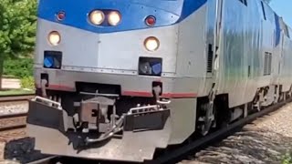 Amtrak 5 California Zephyr Passing Through Riverside Illinois On The BNSF Racetrack 08102024 [upl. by Attecnoc]