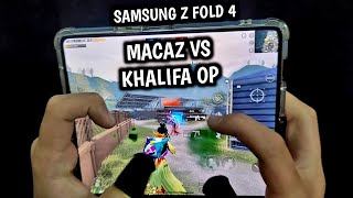 MACAZ VS KHALIFA OP  1 V 1 TDM CHALLENGE  SAMSUNG Z FOLD 4 PUBG HANDCAM [upl. by Rosmunda490]