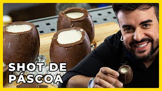 Shot de Páscoa  Drink com chocolate servido direto em um ovo de páscoa  Bartender Store [upl. by Bartosch]