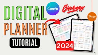 How to Make Digital Planner in Canva With Hyperlinked Tabs  Goodnotes [upl. by Bremser]