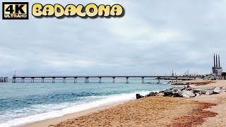 Badalona Beach Autumn Walking Tour  Paseo Maritimo 2024 Barcelona 4K 60ftps [upl. by Artap607]