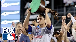 Texas Rangers World Series trophy ceremony Corey Seager wins MVP  MLB on FOX [upl. by Atsillac]