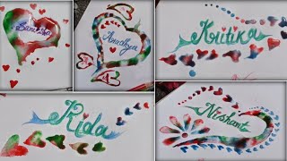 Easy amp Beautiful Name Painting Ideas  How To Painting For Calligraphy  smileydrawing Paint [upl. by Yelyr]