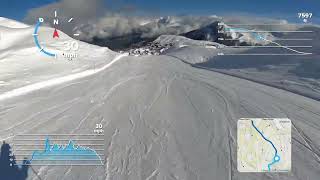 La Plagne Skiing  Black Slope Rochette [upl. by Kinnon769]