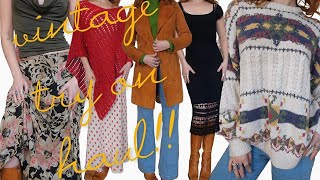 try on thrift haul and styling WARNING incredible vintage finds [upl. by Harmon]