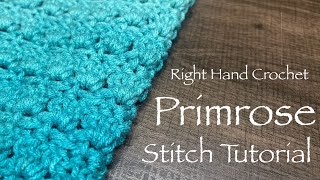 STITCH TUTORIAL PRIMROSE STITCH Right Hand Crochet EASY [upl. by Adihsaar103]