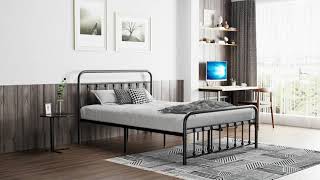 Promotional Video VECELO Metal Platform Bed Frame Mattress Foundation ModernampSimple Style [upl. by Yllas]