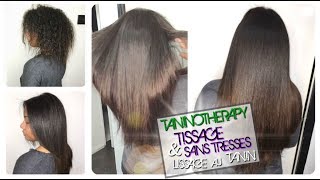 ➳TANINOPLASTIE 🌿 Cheveux AFRO MÉTISSE  lissage au tanin➕TISSAGE SANS TRESSE  AvantAprès [upl. by Gniw]