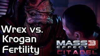 Mass Effect 3  Citadel DLC  Wrex at the Casino Bar Krogan Fertility Problems [upl. by Camilia]