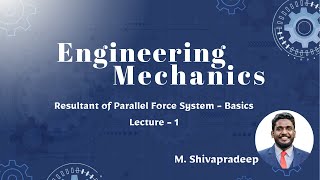 Resultant Of Parallel Force System  Basics  Lecture  1  Prof M Shivapradeep  PCE [upl. by Esinrahs]